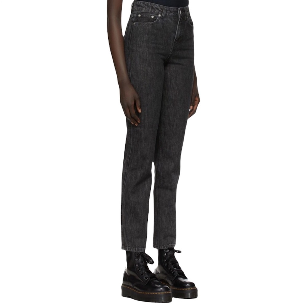 GANNI Black washed High rise Straight leg jeans size 26 with a 32 in inseam